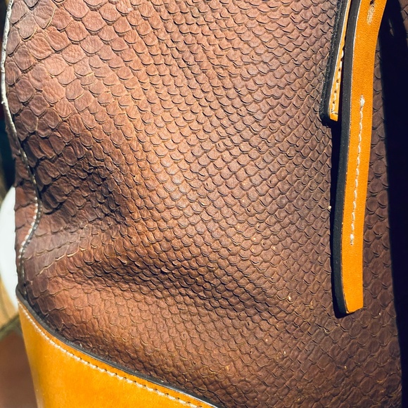 Dooney & Bourke Brown Leather Tote with Buckle Details - Picture 10 of 13